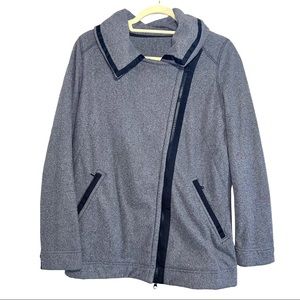 Lululemon Womens Gray Fleece Asymmetric zipper Moto Jacket sweatshirt Size 6